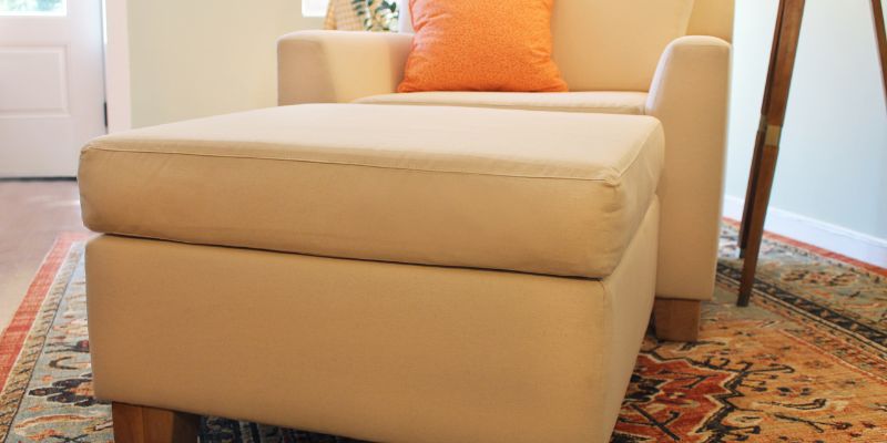 Modern ottoman by Savvy Rest.