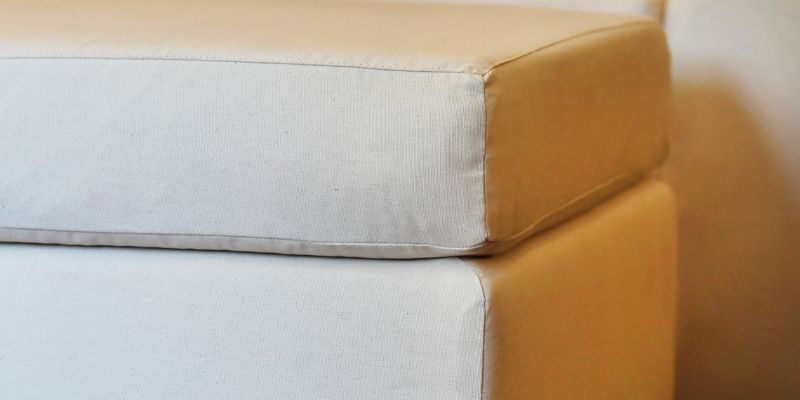 Organic ottoman with organic cotton.