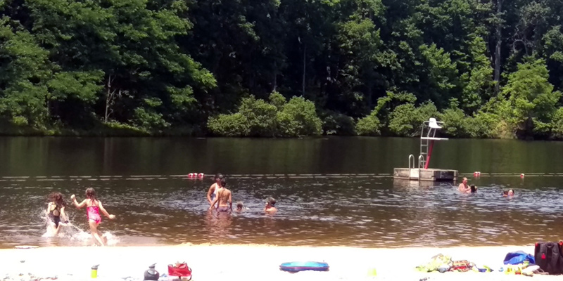 swimming at Walnut Creek Park in Charlottesville