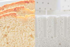 Латекс Talalay похож на торт с ангельской едой