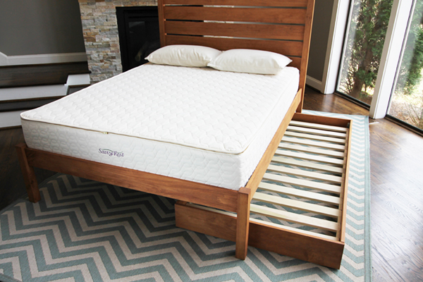 hardwood trundle bed