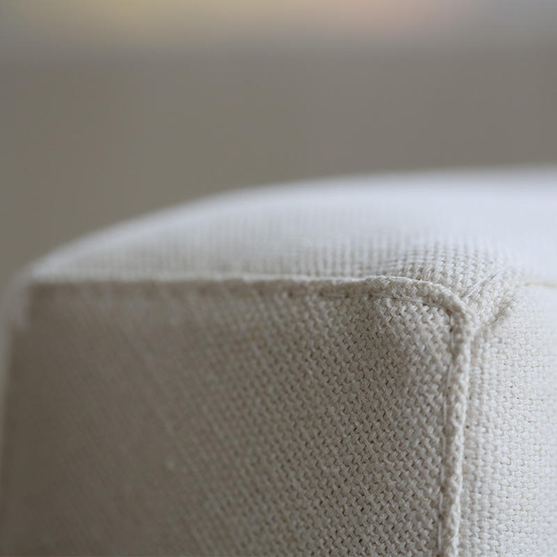Verona organic sofa - closeup of hemp fabric in natural color