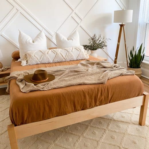 The Afton natural platform bed is perfect for any home decor style.
