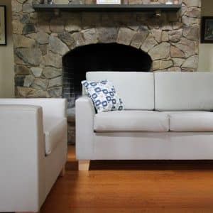 low-arm organic loveseat