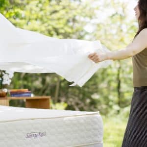 Organic cotton sheets on organic mattress