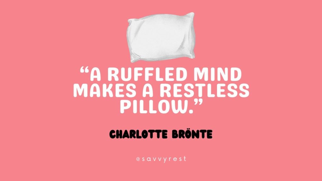 Charlotte Brönte quote about sleep.
