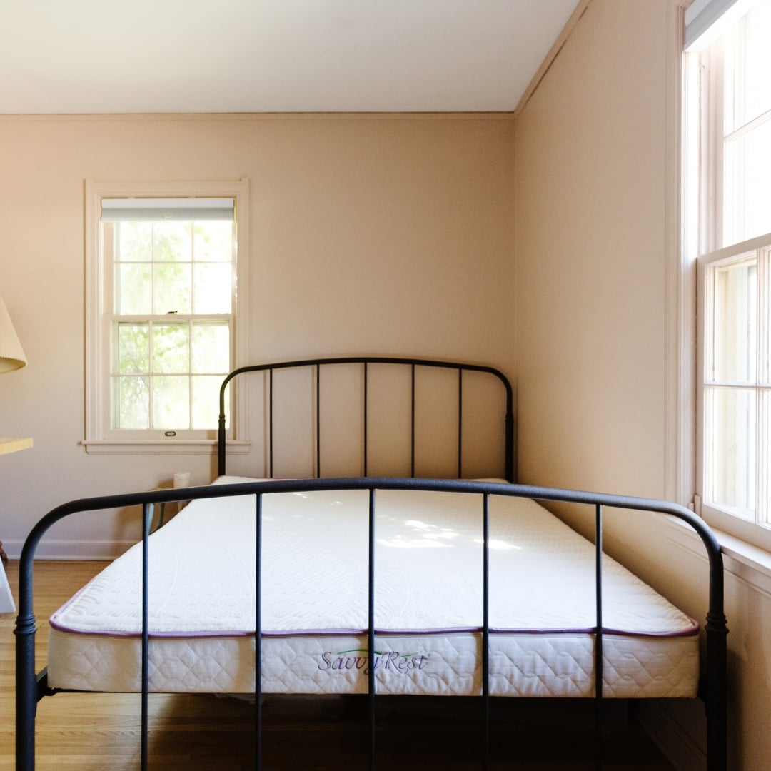 Simplicity Mattress on an iron bed.