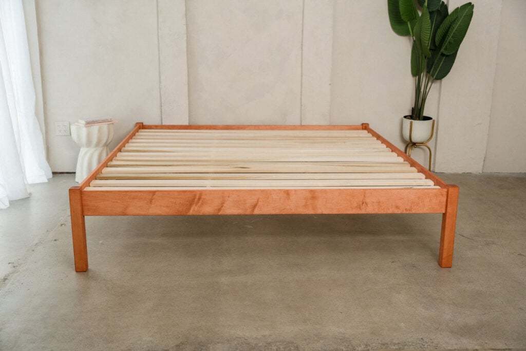 Afton natural cherry wood platform bed